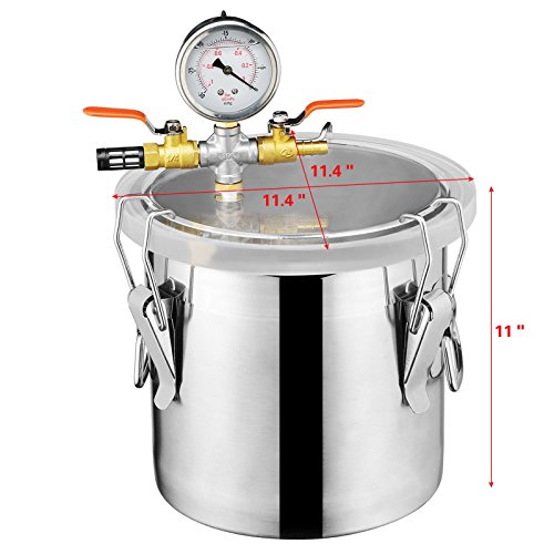 Nurxiovo 2 Gallon Vacuum Chamber Kit with Single Stage Vacuum Pump (5CFM, Blue)