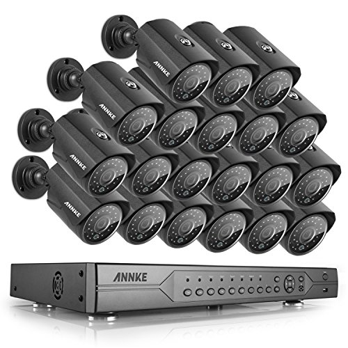 Annke AHD 32CH 720p Security Camera System 1080N DVR Reorder and (20) HD 1280TVL Indoor/Outdoor CCTV Cameras with IP66 Weatherproof, Motion Detection, NO HDD