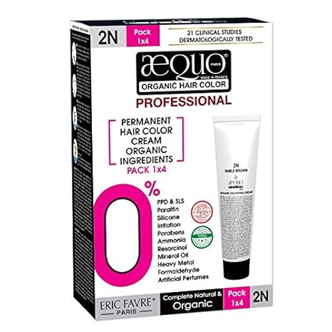 Buy Aequo Organic Professional Coloring Cream 2n 50 Ml Pack 1x4