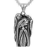 TURTLEDOVE Viking Necklace Odin God - Norse Pendant with Odin and Raven