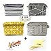 Foldable Storage Bin Basket, JIALEEY 4 PCS Foldable Fabric Storage Receive Basket with Handle Cotton Linen Blend Storage Bins for Makeup, Book, Baby Toy, 8x6x5.5 inch