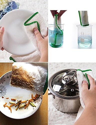 100% Bamboo Cleaning Cloth Washcloths Eco-friend Microfiber Wash Dish Towels, Super Absorbent Cleaning Towels More Durable Than Cotton, 6pcs/lot 7x8.6 inch
