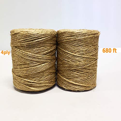 Heavy 4Strand Jute Burlap Twine String Pack of 2 Great for