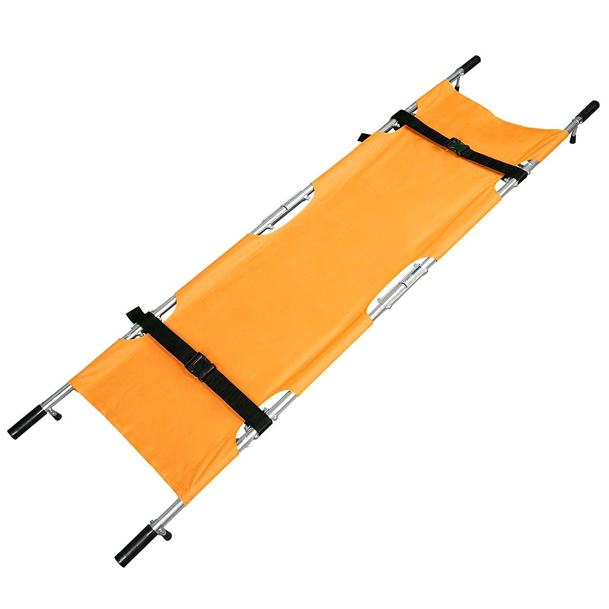 LINE2design Fold Stretcher with Handles Waterproof Aluminum Rescue Back Stretcher - Emergency Medical Portable Travel Size Patient Transport Stretcher EMT Backboard Medical Stretcher - Orange