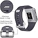 Wepro Bands Compatible with Fitbit Ionic SmartWatch, Watch Replacement Sport Strap for Women Men Kids, Buckle, Large, Blue Gray