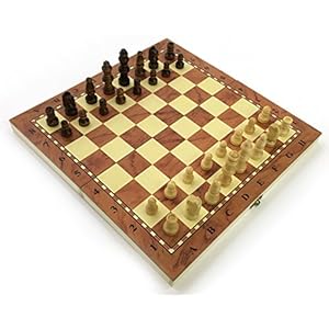 Stands-Out-Supplying-Outstanding-Gifts-Chess-Set-Fold-Away-Board-Quality-Handmade-Wooden-Pieces-Complete-FIDE-Compliant-Stimulate-Your-Brain-Exercise-Your-Mind-24-cm-240-mm-10-inch Mind Games Wooden Chess Set - Pocket Travel Sized - 24 x 24 cm - Fold Away Board with Storage - Handmade - Traditional…