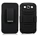 Cellularvilla for Samsung Galaxy Grand GT-I9080 GT-I9082 Duos Black Hard Soft Dual Layer Holster Case Kickstand with Locking Belt Swivel Clip Cover Protector