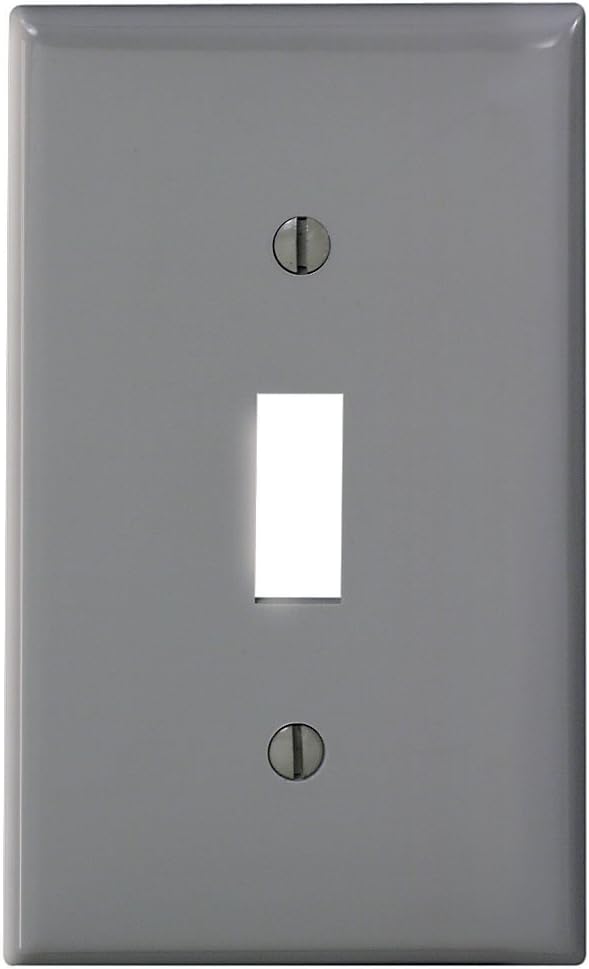 Leviton 80701-W 1-Gang Toggle Device Switch Wallplate, Standard Size, Thermoplastic Nylon, Device Mount, White - Switch Plates - 