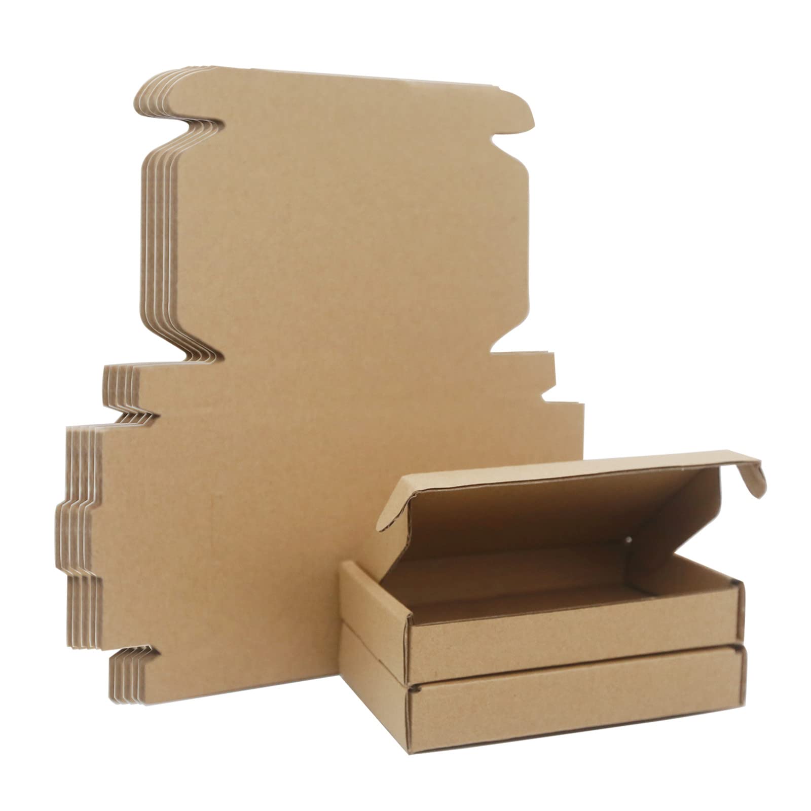Corrugated Cardboard Shipping Boxes, 125x80x20mm Mini Royal Mail Large Letter PiP Postal Boxes for Posting, Brown Mailing Boxes for Business, Storing or Gift (25 Pieces)