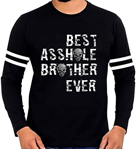WTFUNK Men's Black Full Sleeves Stripped Motorcycle Asshole Brother Bike Tshirt - Graphic Print (XX-Large)