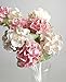 Plawanature Set of 6 White - Pink Hydrangea Mulberry Paper Flower with Reed Diffuser for Home Fragrance Aroma Oil.