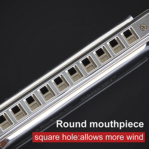 image for Chromatic Harmonica French Harp Mouth Organ Phosphor Bronze Key of C 1