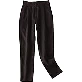 IXIMO Women's 100% Linen Pants Front Pleated Ankle Length Tapered Dress Pants
