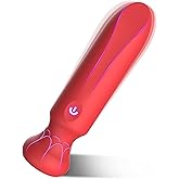 Mini Bullet Vibrator, 9 Modes G Spot Clitoral Stimulator, Rechargeable, Red | Unique lipstick shape, 9 powerful yet quiet vibration modes, fully waterproof, and fast magnetic charging.