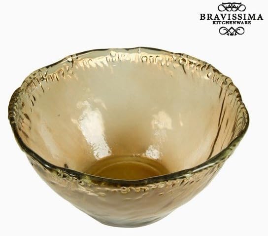 Recycled Glass Bowl Amber (37 x 37 x 20 cm) - Pure Crystal Deco Collection by Bravissima Kitchen