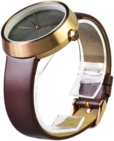 Takeshi Classy Turbine Japan Quartz Movement 200m Water resistance Watch with Brown Leather Band For Unisex #TK04G