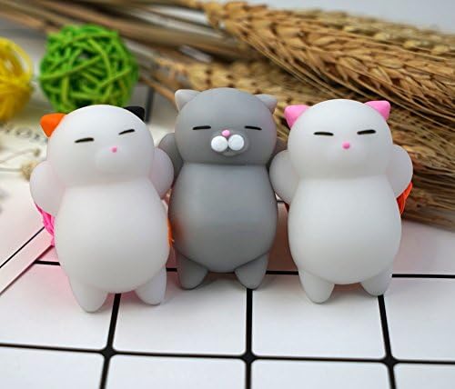 3PCS Kawaii Squishy Cat, VIOKY Slow Rising Mini Cute Soft Cats Fidget Hand Squeeze Squishies Toy Gift Decor