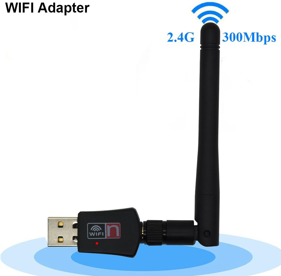 Vichannel 2.4GHZ High Speed 300Mbps WIFI Adapter Wireless USB Wifi Receiver/Transmitter Network Lan Card with Antenna,802.11N/G/B Lan Card For Windows XP/Vista/7/8/8.1/10 (32/64bits) Linux MAC OS