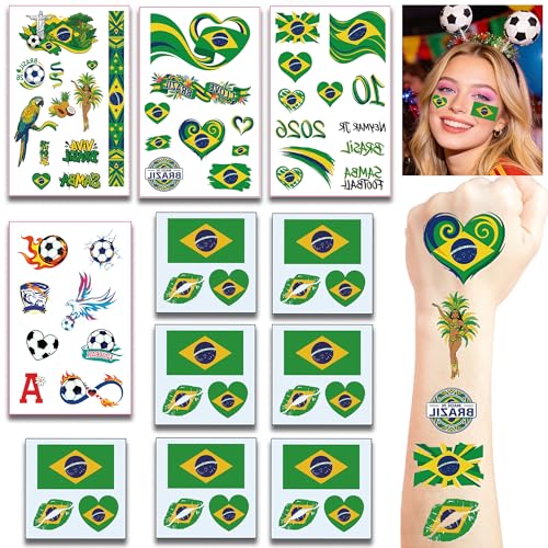 Brazil Flag Temporary Tattoos for World Cup Decorations 2026 |... 51TnR3gentL