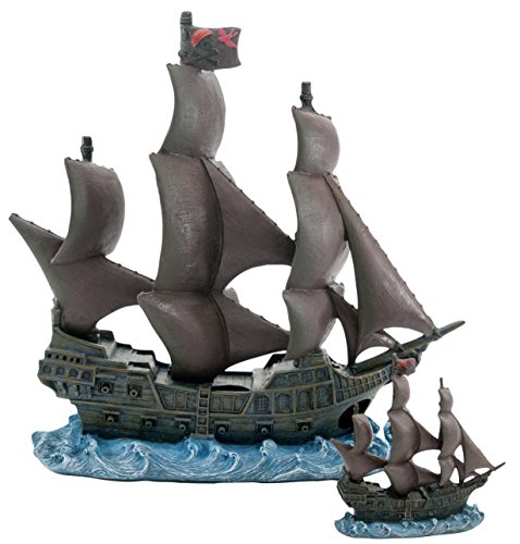 Officially Licensed Disney Aquarium Ornaments from Pirates of The Caribbean (11.75″ Black Pearl)