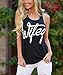 Mansy Women's Letter printed Wifey Tank Top ,Black,X-Large