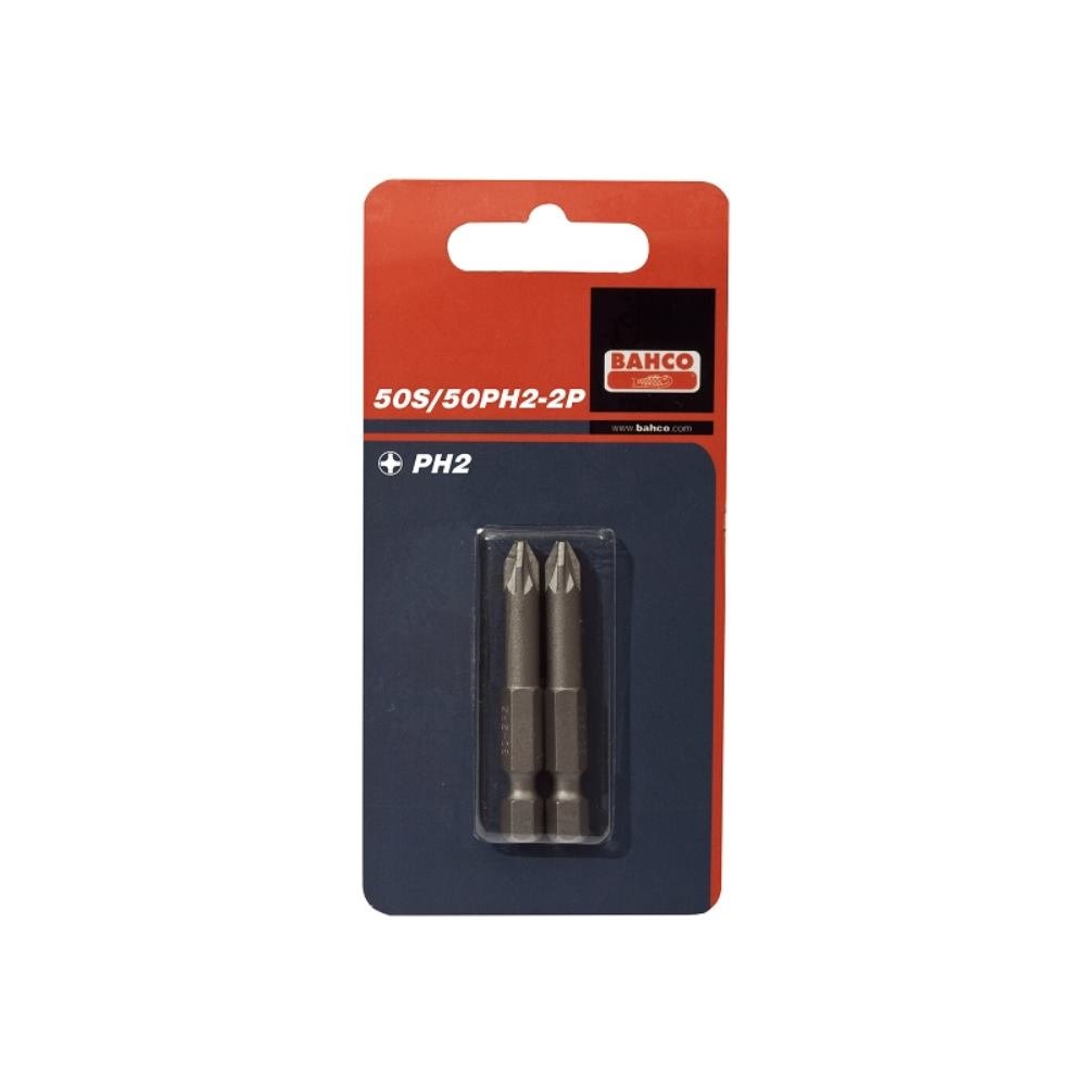 Bahco 59S/50PH3-2P PH3 Bits for Philips Head Screws, Multi-Colour, 50 mm, Set of 2 Pieces