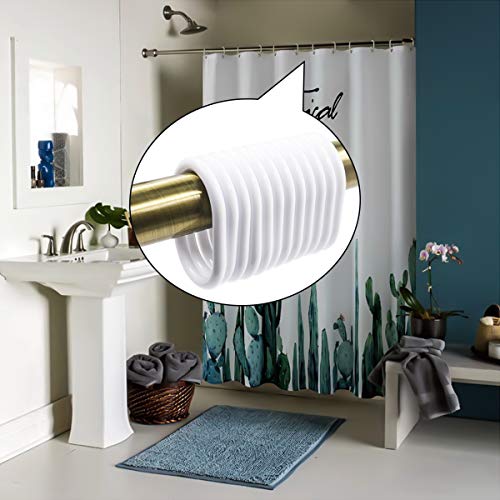 Qulable 24 Packs Shower Curtain Rings Plastic Curtain C Rings Hook Hanger Bath Drape Loop Clip Glide Bathroom Shower Window Rod (White) - Thumbnail 6