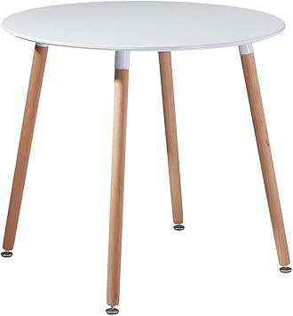 Amazon De Dorafair Rund Esstisch Skandinavisch Kuchentisch Modern Mdf Esszimmertisch Buro