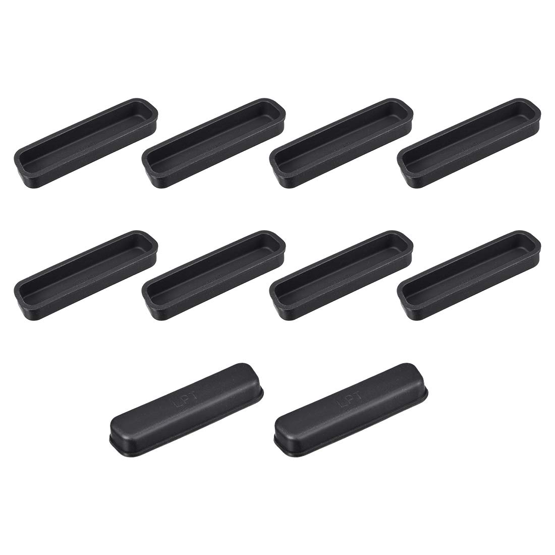 sourcing map 10pcs LPT DB-25 Silicone Protectors Port Anti Dust Cap Cover 38mmx8mmm Black