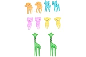 10 Pcs Cartoon Animal Food Fruit Picks Forks Bento Lunch Box Accessories Decor Tool