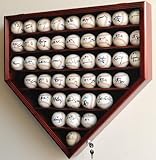 43 Baseball Ball Display Case Cabinet Holder Rack Home Plate Shaped w/98% UV Protection- Lockable