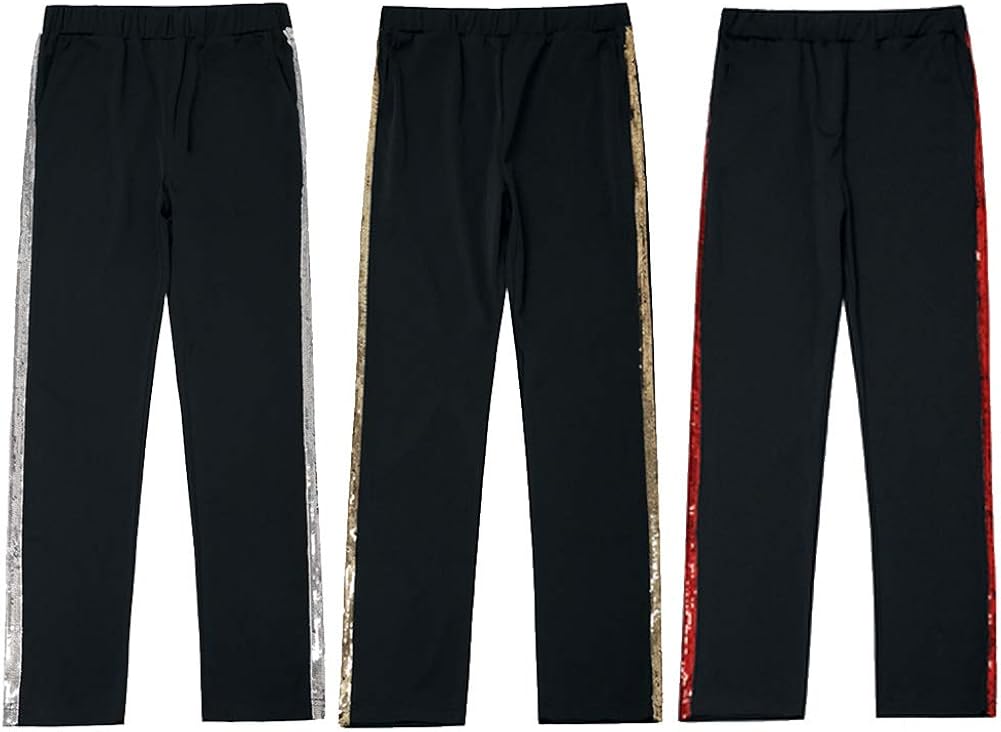 MJ Michael Pants Sliver Straight Casual Stripe Billie Jean