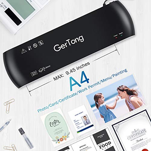 Laminator GerTong A4 Laminator 4 in 1 Thermal Laminator 9 inches 20 Laminating Pouches Paper Trimmer Corner Rounder for Home Office School