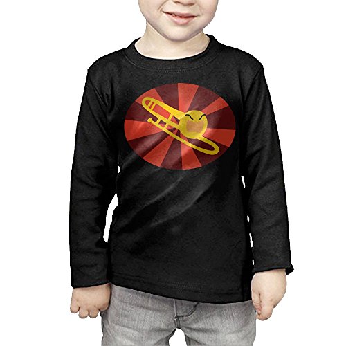 ZheuO Boys & Girls Infant Raging Trombone Cozy 100% Cotton Tee Unisex Black 4 Toddler