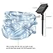 LTE Solar LED String Light Solar Powered Rope light Waterproof IP55 Cool White 6000K 33ft 100 LEDs, Decoration Light for Gardens, Patios, Homes, Parties