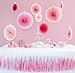 Sorive® Pack of 8 Hanging Party Wedding Decorations Pink Paper Fans and Tassel Garland Set