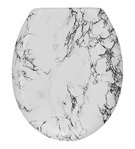 Sanitop-Wingenroth Toilet Seat Recliner Chair, Set of 1, White Marbled Effect 40031 2