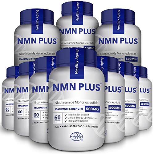 Maximum Strength NMN Capsules, 500mg, Naturally Boost NAD+ Levels for Mental Performance & Anti Aging Supplement(600 Count(Pack of 10)