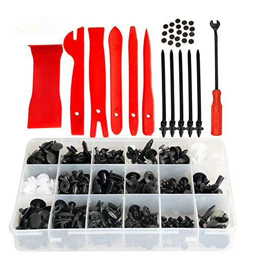 Auto Clips Car Retainer Body Clips Door Bumper Trim Clips Replacement Parts Car Trim Removal Tool Set 6 Pcs with Fastener Remover for Car Dash Radio Door Panel Window Molding Fastener Trim Removal