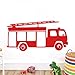 ufengke Fire Engine Truck Wall Stickers for Kids Removable Peel and Stick Vinyl Wall Art Decals for Bedroom Living Room