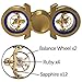Amperer Brass Hand Spinner 4-6min, Fidget Spinner EDC Toy Metal Spinning Tops Gyro, Premium Bearing, Ultra Duarable (Brass 1)