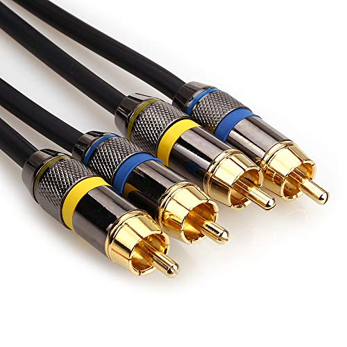 NANYI Upgrade 2RCA Male to 2RCA Male Stereo Audio Cable Gold Plated for Home Theater, HDTV, Gaming Consoles, Hi-Fi Systems,5feet /1.5meters - Thumbnail 3
