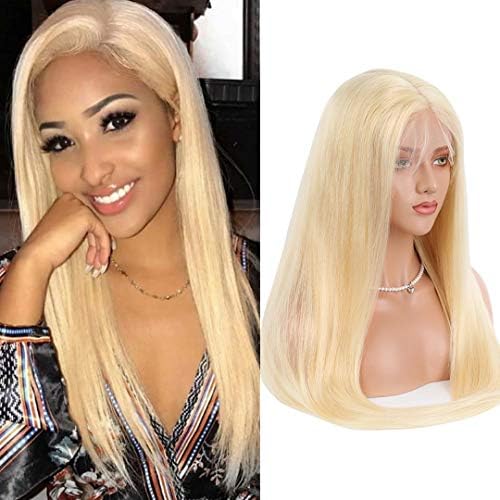613 Lace Front Wig for Women 13x4 Bleached Knots Human Hair Wig with Baby Hair Blond Hair Silky Straight Hair 130% Density Grade 8A on Sale 14 inches