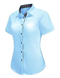 Womens Button Down Shirts Short Sleeve Work Shirts