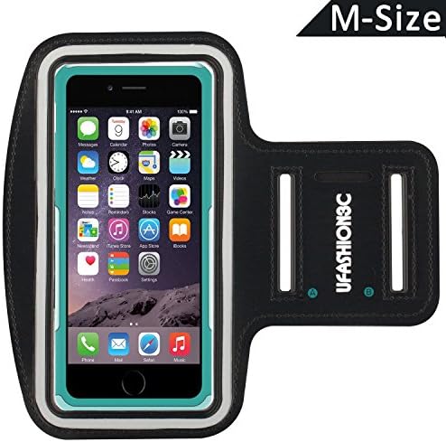 uFashion3C [M-Size] Sports Armband for iPhone 6S Plus/ 6 Plus, Samsung Galaxy Note 8, S8,S8 Plus,S7 Edge, Note 5, LG G6, G5 with OtterBox Commuter or LifeProof Case, Great for Running and Workout (Black)