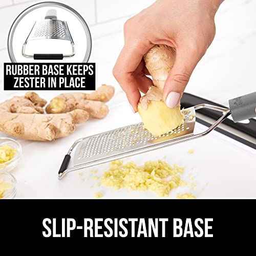 Gorilla Grip Sharp Stainless Steel Zester, Citrus Lemon, Ginger and