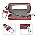 Keeping Red PU Leather Vehicle Car Smart Key Case Remote Fob Case Holder Keychain Ring Case Bag for Men/Women