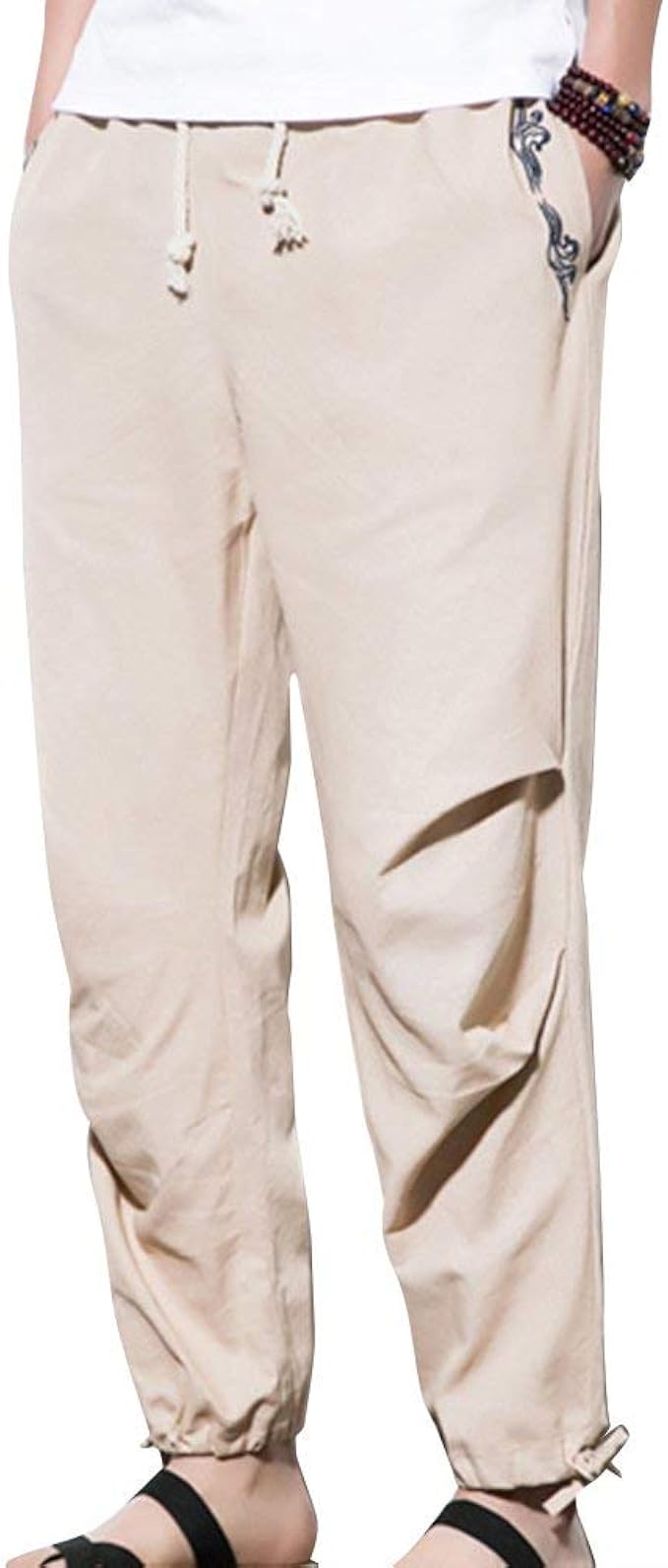 XGBDTJ Men's Beach Pants Linen Pants Summer with Comfortable Fashion