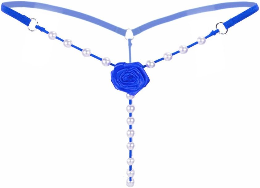 Women Lace Sexy Pearl Crotch V-String Panties Underwear Thong