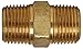 Anderson Metals 56122 -06 Brass Pipe Fitting, Hex Nipple, 3/8